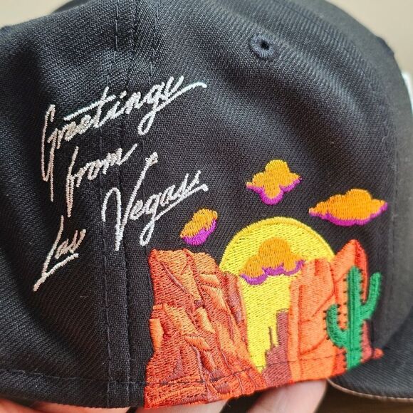 Las Vegas Raiders New Era Cloud Icons Fitted Hat 59FIFTY 7 1/8 Black Silver NFL - Picture 8 of 14